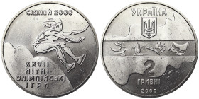 Ukraine, 2 Hryvni, 2000, Sydney 2000 Olympics - Triple Jump. Ni. 12,80 g, KM 93, UNC