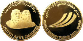 United Arab Emirates, 1500 Dirhams, 2012, World Energy Forum 2012 - Dubai. Au.917 60,00 g, KM 107 PROOF