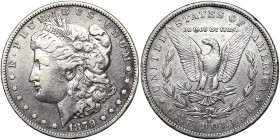 United States, 1 Dollar (Morgan 1878-1921), 1879, San Francisco, Ag.900 26,45 g, Rare, KM 110, F