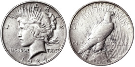 United States, 1 Dollar (Peace 1921-1935), 1924, Phildelphia, Ag.900 26,73 g, KM 150, VF