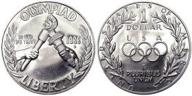 United States, 1 Dollar, 1988, San Francisco, Olympic coin. Ag.900 26,73 g, KM 222, PROOF