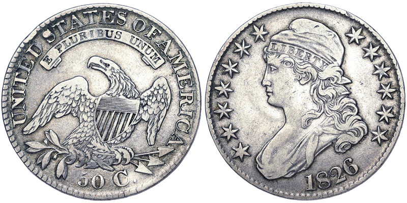 United States, 1/2 Dollar (Capped bust, lettered edge 1807-1836), 1826, Phildelp...
