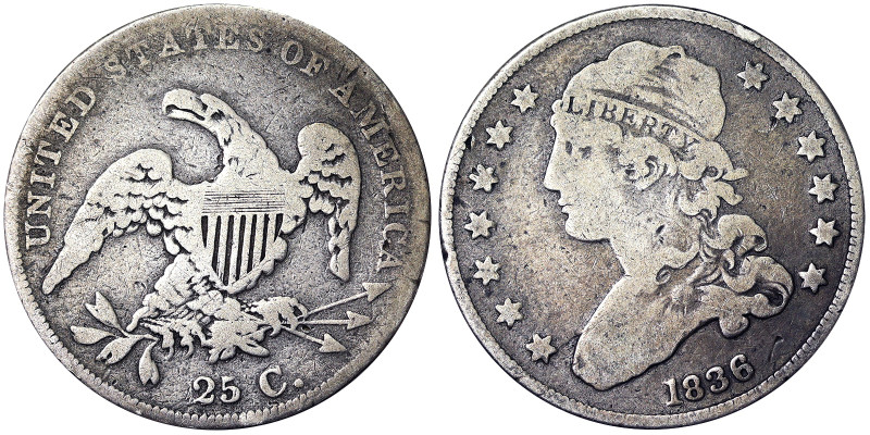 United States, 25 Cents (Capped bust 1815-1838), 1835, Phildelphia, Ag.892 6,74 ...