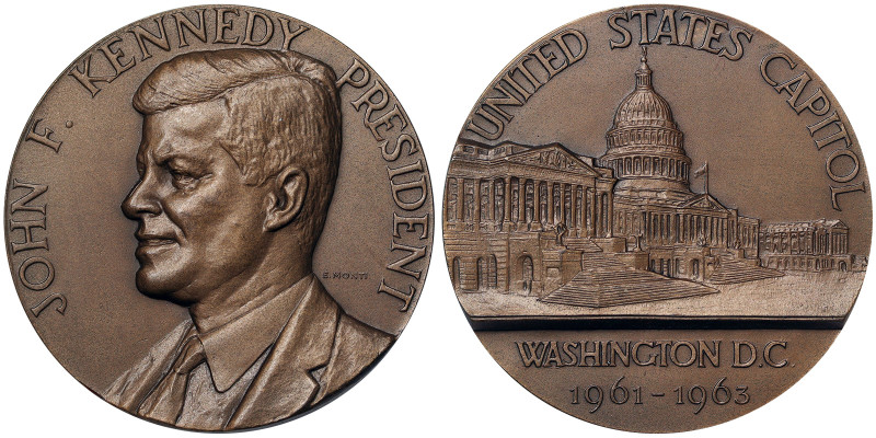 United States, John Fitzgerald Kennedy, Medal, 1963, Opus: E. Monti. Ø 45 mm. Ae...