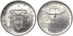 Vatican city, Vacant See 500 Lire, 1963, Rome, Ag.835 11,00 g, KM 75, UNC