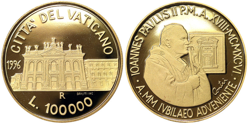 Vatican City, Giovanni Paolo II 100.000 Lire, 1996, Rome, Towards the Holy Year ...