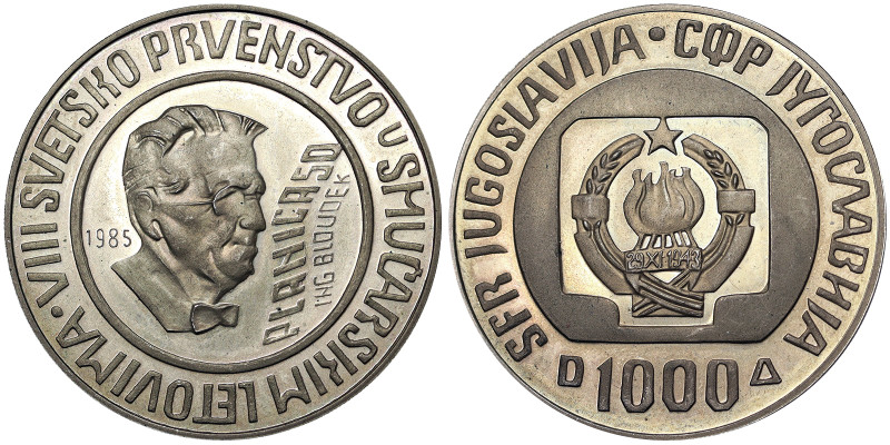 Yugoslavia, 1.000 Dinara, 1985, Bloudek. Ag.925 23,00 g, KM 117, PROOF