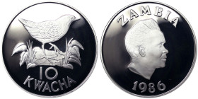 Zambia, 10 Kwacha, 1986, Ag.925 27,22 g, KM 25, PROOF