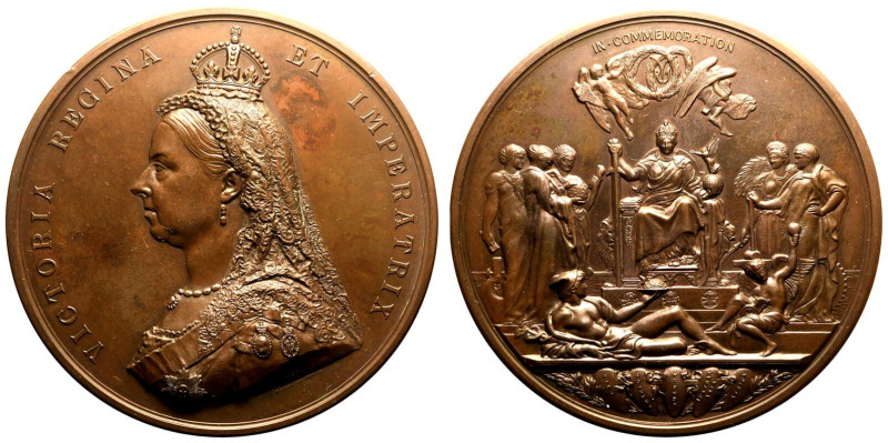 About Uncirculated. Light blemish behind bust | GREAT BRITAIN. Victoria. 
Bronz...