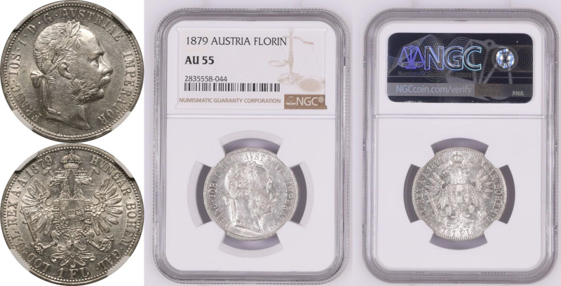 AU 55 | AUSTRIA. HABSBURG. Franz Joseph I, 1848-1916. 
Silver 1 Florin, 1879. V...