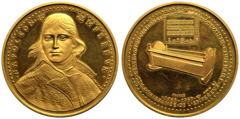 Prooflike strike | FRANCE. FIFTH REPUBLIC. 
Gold Medal, 1969. 
NAPOLEON I EMPE...