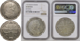 XF Details | RUSSIA. EMPIRE. Peter I 'the Great'. 
Silver Rouble, 1724. Red Mint. 
(Clover leaf) ПЕТРЬ (Clover leaf) A (Clover leaf) ИМПЕРАТОРЬ I СА...