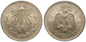 ANACS MS64 | MEXICO. United Mexican States/Mexican Republic, 1823-date. 
Silver Peso, 1943. 
The Mexican coat of arms: a Mexican golden eagle perche...