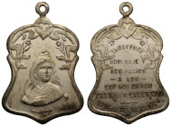 About Uncirculated. Rare | ARGENTINA. LIBERTY. 
Silver Medal, 1904. 
Ornate and bell shaped border, bust of Liberty centre, BELLA GAMBA Y ROSSI sign...