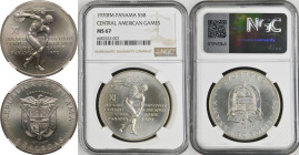 MS 67 | PANAMA. Republic, 1903-date. 
Silver 5 Balboas, 1970. Franklin Mint. 
11th Central American and Caribbean Games
National coat of arms, REPU...