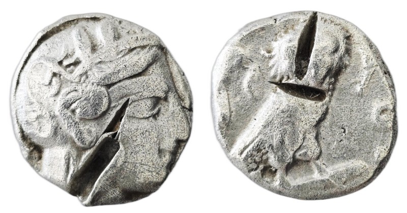 Attica, Athens. AR Tetradrachm, Circa 454-404 BC. Obv: Helmeted head of Athena r...