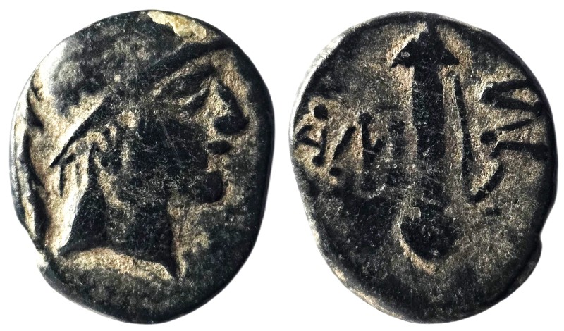 Pontos, Amisos. Under Mithradates VI Eupator (85-65 BC)
Obv: Helmeted head of A...