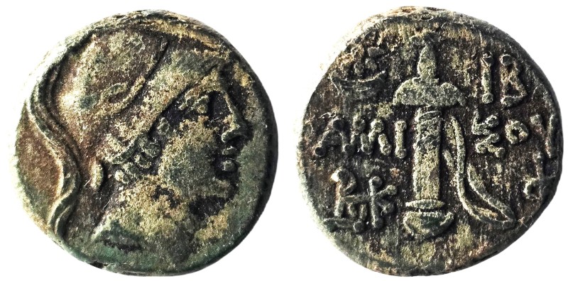 Pontos, Amisos. Under Mithradates VI Eupator (85-65 BC)
Obv: Helmeted head of A...