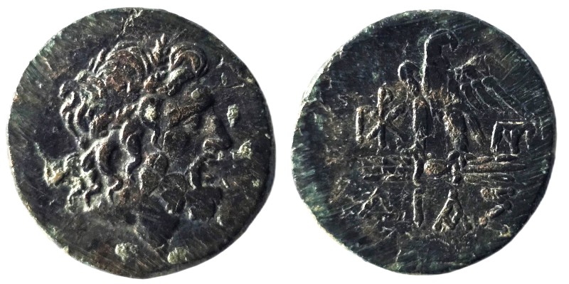 BITHYNIA. Dia.(Circa 85-65 BC).Ae.

Obv : Laureate head of Zeus to right.

R...