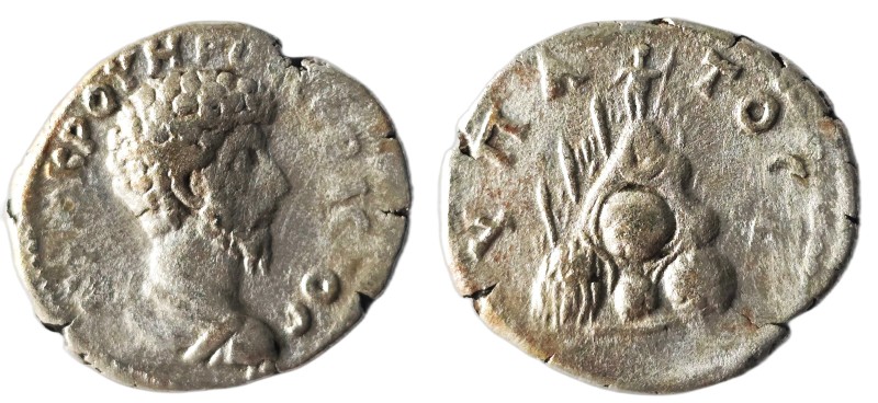 Lucius Verus. (161-169 AD) AR Didrachm. Cappadocia. Caesaraea-Eusebia. Obv: laur...