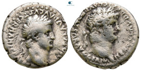 Cappadocia. Caesarea. Nero with Divus Claudius AD 54-68. Didrachm AR