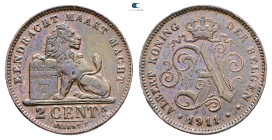 Belgium.  AD 1911. 2 Centimes 1911