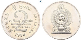 Ceylon.  AD 1984. 2 Rupees 1984