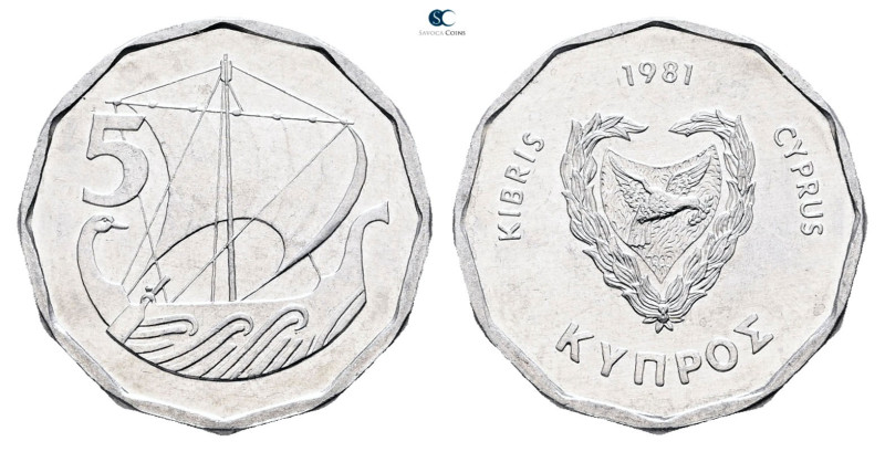 Cyprus. AD 1981. 
5 Fils 1981

 mm, 1,2 g



Mint State