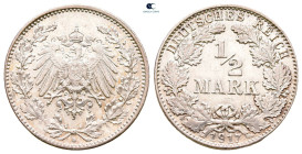 Germany.  AD 1917. 1/2 Mark AR