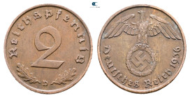 Germany.  AD 1936. 2 Reichspfennig 1936 D