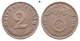 Germany.  AD 1937. 2 Reichspfennig 1937 D