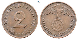 Germany.  AD 1937. 2 Reichspfennig 1937 D