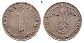 Germany.  AD 1937. 1 Reichspfennig 1937 D