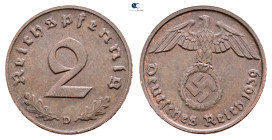 Germany.  AD 1939. 2 Reichspfennig 1939 D