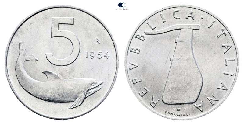 Italy. AD 1954. 
5 Lire 1954

 mm, 1 g



Uncirculated