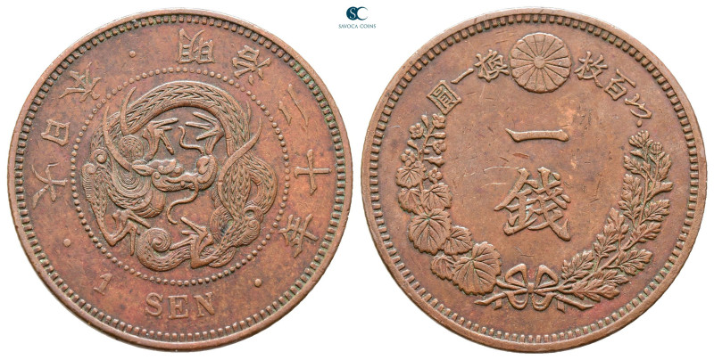 Japan. Mutsuhito (Meiji) AD 1867-1912. Year 20
1 Sen Æ 1887

28 mm, 7,06 g
...