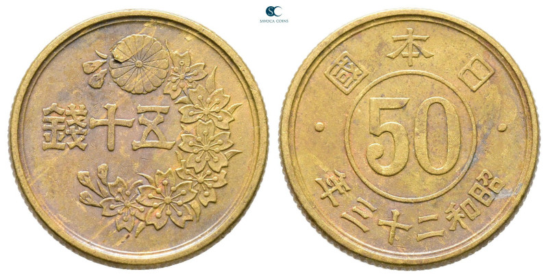 Japan. Hirohito (Showa) AD 1926-1989. Year 23
50 Sen CuZn 1948

19 mm, 2,81 g...