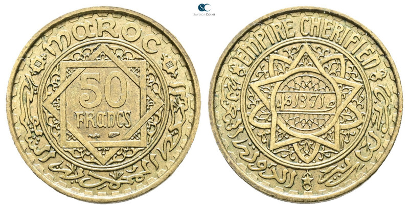 Morocco. AD 1952. 
50 Francs

 mm, 8 g



Uncirculated