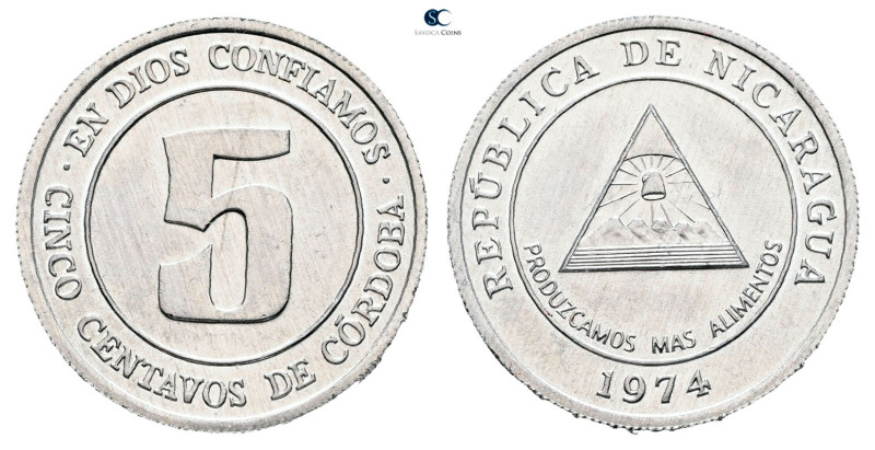 Nicaragua. AD 1974. 
5 Centavos 1974

 mm, 1,53 g



Mint State