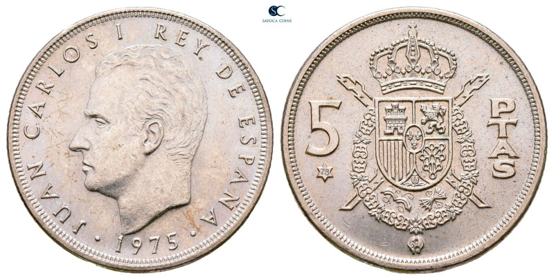 Spain. AD 1975. 
5 Pesetas NI

23 mm, 5,67 g



Extremely Fine