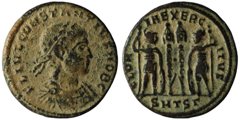 Constantius II, Caesar (AD 324-337). Thessalonica
AE Follis (18mm, 2,21g)