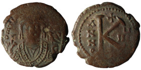 Maurice Tiberius (AD 582-602). Constantinople
AE Half Follis (23mm, 6,20g)