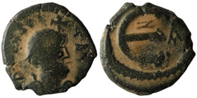 Byzantine coin
AE Pentanummium (13mm, 2,04g)

Artificial sandpatina