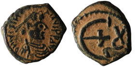 Justinian I (AD 527-565). Theoupolis (Antioch)
AE Pentanummium (17mm, 2,43g)

Artificial sandpatina