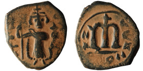 Constans II (AD 641-668). Constantinople
AE Follis (22mm, 3,11g)

Artificial sandpatina