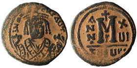 Maurice Tiberius (AD 582-602). Theoupolis (Antioch)
AE Follis(28mm, 10,96g)

Artificial sandpatina