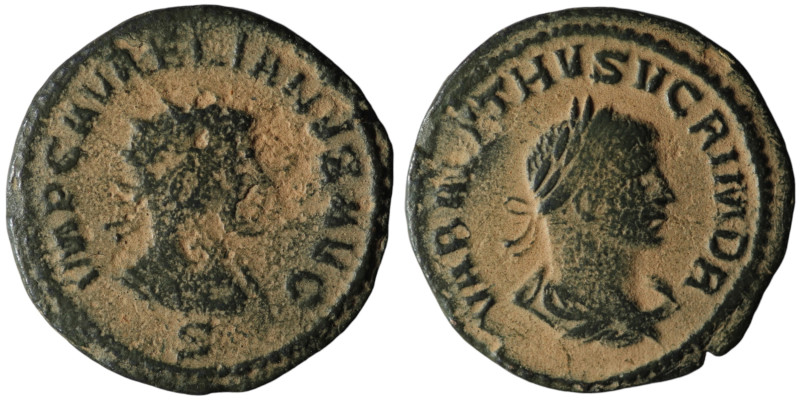 Aurelian with Vabalathus (AD 270-275). Antioch
Antoninianus (21mm, 2,95g)

Artif...