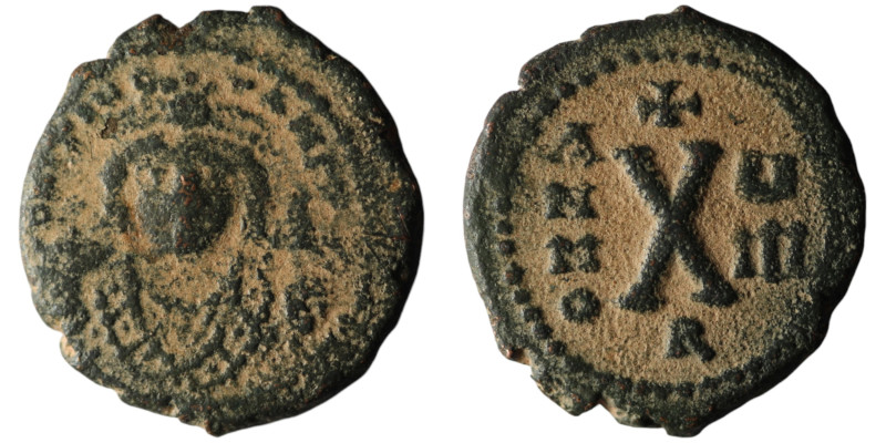 Maurice Tiberius (AD 582-602). Theoupolis (Antioch). dated RY 8 ) 589/90
AE Deca...