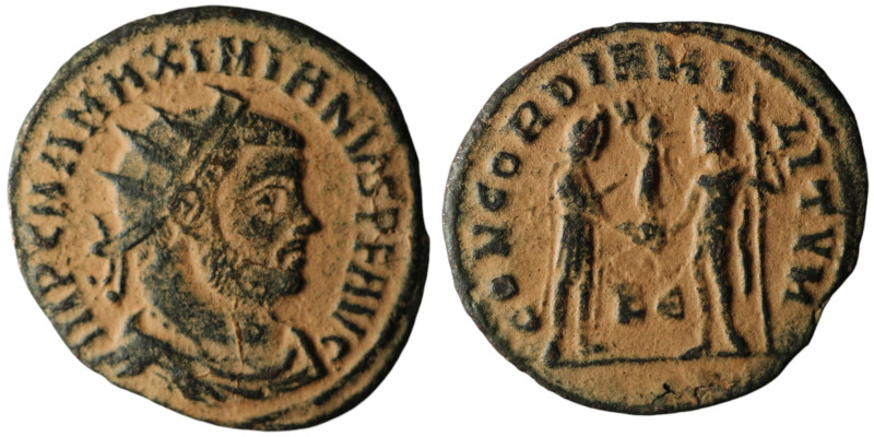 Maximianus Herculius (AD 286-305). Kyzikos
AE Antoninianus (22mm, 1,88g)

Artifi...