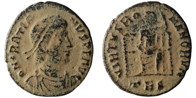 Gratian (AD 367-383). Thessalonica
AE Follis (19mm, 2,47g)